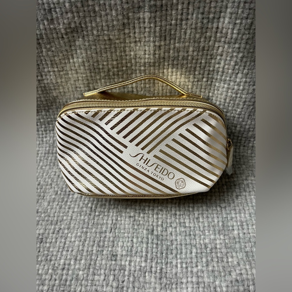 Gold Shiseido Cosmetic Makeup Bag